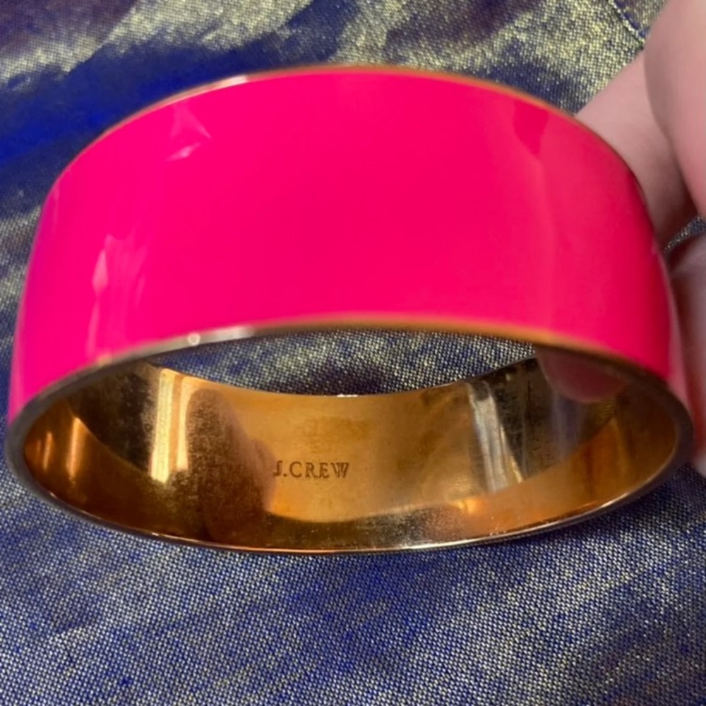 J. CREW Signed, Wide, Hot Pink Bangle